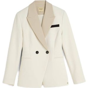 JOSH V Blazer KENNY Ecru - Getailleerd met Reverskraag en Lange Mouwen
