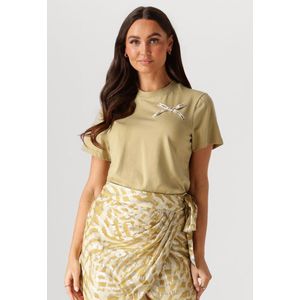 JOSH V Dorie Bow T-shirt Dames - Oker - Stijlvol en Comfortabel