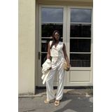 Leva Top - Ecru - Gilet - Luxe Licht Getailleerd - Double-Breasted Knoopsluiting