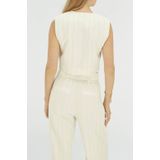 Leva Top - Ecru - Gilet - Luxe Licht Getailleerd - Double-Breasted Knoopsluiting