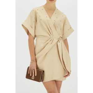 JOSH V - Wikkeljurk - Beige - Linnen