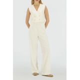 Josh V - Mies - Pantalon - Light Ecru - Soepelvallende Stof - Hoge Taille