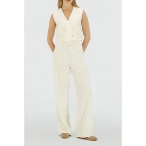 Josh V - Mies - Pantalon - Light Ecru - Soepelvallende Stof - Hoge Taille