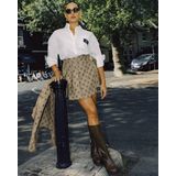 Josh V - Isadee - Plooirok - Beige/Black