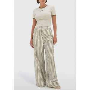 JOSH V - Wide Leg High Waist Broek - Groen