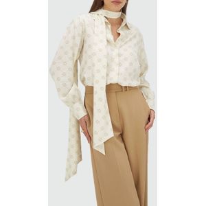Josh V - Sydney Blouse - Crème-wit - Monogramprint