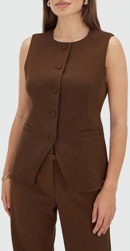 Josh V - Kiro Gilet - Donkerbruin - Damesgilet