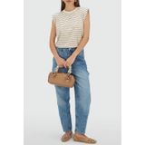 Sue T-Shirt - Creme White/Dark Brown XXS