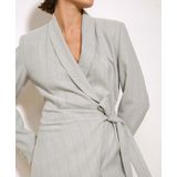 Bonita - Blazerjurk - Lichtgrijs - Met Strikdetail en Schoudervullingen