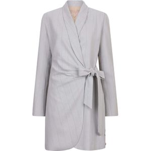 Bonita - Blazerjurk - Lichtgrijs - Met Strikdetail en Schoudervullingen