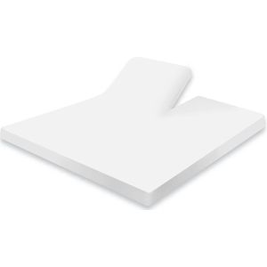 Splittopper Hoeslaken Jersey Katoen - 180x210/220cm - wit - Split Enkel - Single Split