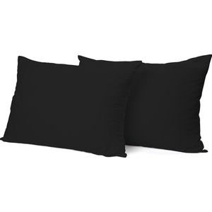 Kussensloop Hotelsluiting Percal Katoen zwart Kussenslopen set van 2 stuks
