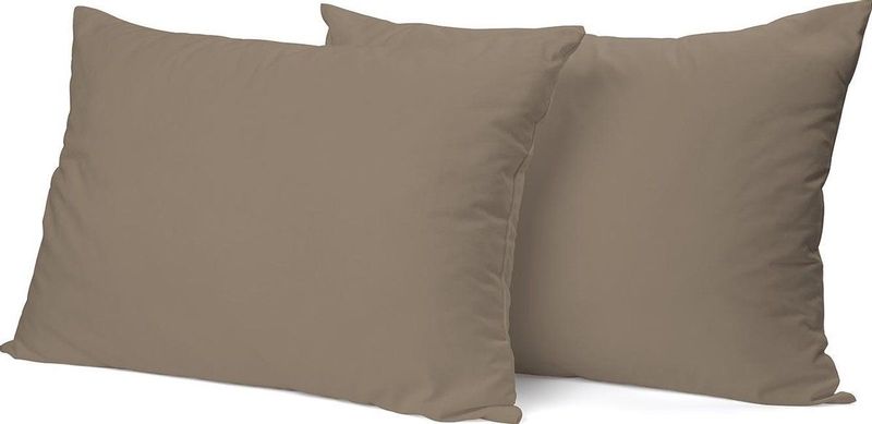 Kussensloop Hotelsluiting Percal Katoen zand Kussenslopen set van 2 stuks