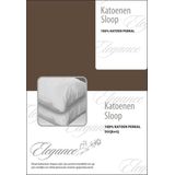 Kussensloop Hotelsluiting Percal Katoen taupe Kussenslopen set van 2 stuks