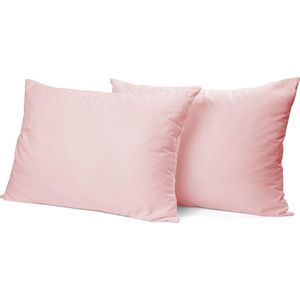 Kussensloop Hotelsluiting Percal Katoen roze Kussenslopen set van 2 stuks