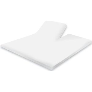 Splittopper Hoeslaken Katoen Perkal wit Split Enkel Single Split
