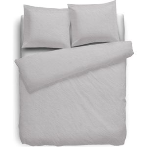 Dekbedovertrek 180gr m2 Hoogwaardig Flanel Uni - licht grijs 140x200/220cm