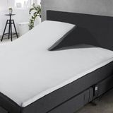 Splittopper Hoeslaken Katoen Perkal - licht grijs - 180x220cm - Split Enkel - Single Split