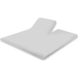 Splittopper Hoeslaken Katoen Perkal - licht grijs - 180x220cm - Split Enkel - Single Split