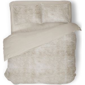 Eleganzzz - Dekbedovertrek Flanel Fleece - Beige - Dekbedovertrek 200x200/220cm