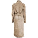 LINNICK Flanel Fleece Uni Badjas - Shady Sand - L - Badjas Dames - Badjas Heren