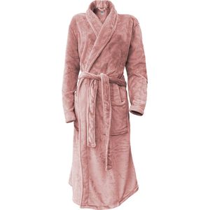 LINNICK - Flanel Fleece Uni Badjas - Rose - Badjas