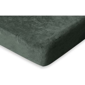 Eleganzzz - Flanel Fleece Hoeslaken - Green - 80/90x200 - Eenpersoons - 35cm Hoekhoogte