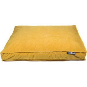 Lex & Max Royal Velvet - Losse hoes voor hondenkussen - Boxbed – Geel – 75x50cm
