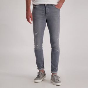 Cars - Aron Damage - Grijze Denim Jeans - Skinny Fit - Light Damage Wassing
