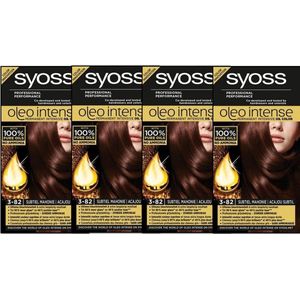 Syoss Oleo Intense 3-82 Subtiel Mahonie Haarverf 4 stuks Voordeelverpakking