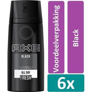 AXE Deo Spray Black - 6 x 150 ml - Voordeelverpakking