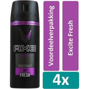 Axe Deodorant Spray 150 ml Excite Fresh 4 stuks Voordeelverpakking