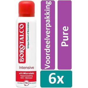 Borotalco Deodorant Spray Intensive – Voordeelverpakking 6 x 150 ml