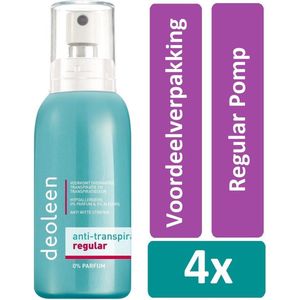 Deoleen Deodorant Spray 75 ml Regular Pomp 4 stuks Voordeelverpakking