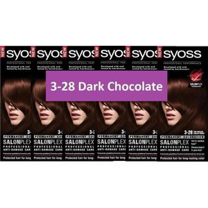 Syoss Colors - 3-28 Dark Chocolate - Haarverf - 6 stuks - Voordeelverpakking