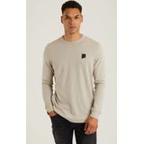 Chasin' - Longsleeve - Beige - Effen - Ronde Halslijn