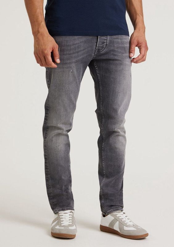 Crown James - Grijs - Tapered Fit Jeans - Heren - 5-pocket