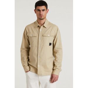 CHASIN' Heren Shirt Met Lange Mouwen - Stryke Linen - Taupe