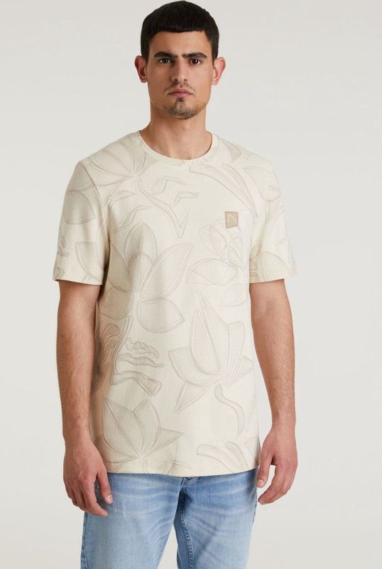 CHASIN' - Heren Regular Fit - T-Shirt Afdrukken - Wild - Off-White