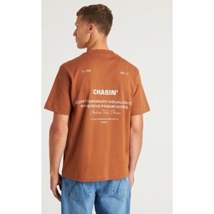 CHASIN' - Heren Loose Fit Fit - T-Shirt Afdrukken - Draco - Lichtbruin