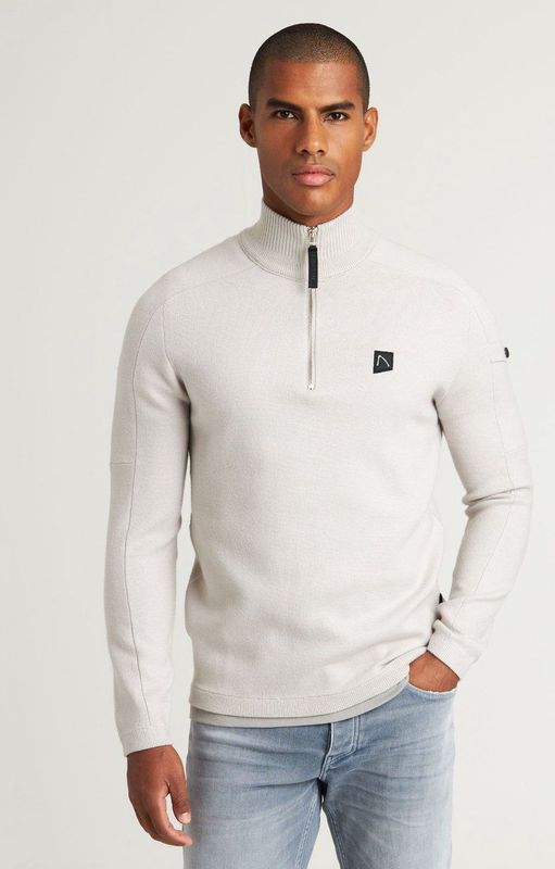 Oscar - Half Zip - Trui - Lichtgrijs - Heren