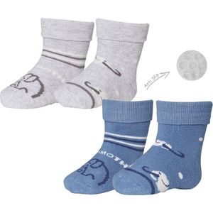 iN ControL 4pack antislip baby socks blue/grey