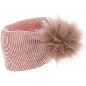 iN ControL baby haarband met pompom - roze