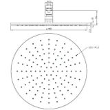 Wiesbaden luxe mess.hoofddouche rond 400mmx8mm zwart