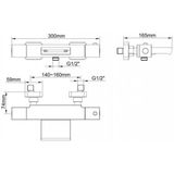 badmengkraan Wiesbaden Rombo waterval thermostatisch matzwart