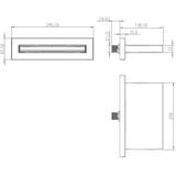 Wiesbaden Rombo ABS Inbouw Waterval Baduitloop 20 cm. - Chroom