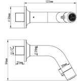 Wiesbaden Sophia Toiletkraan Muurbevestiging - Mat Zwart