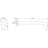 Wiesbaden Caral Inbouw Baduitloop 30 cm. - Mat Zwart