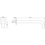 Wiesbaden Caral Inbouw Baduitloop 30 cm. - Mat Zwart