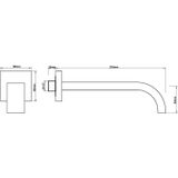 Baduitloop wiesbaden uitloop vierkant 21,6 cm mat zwart